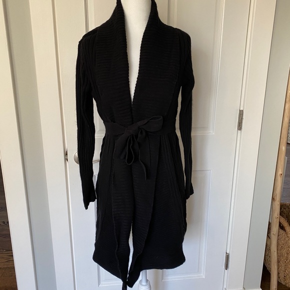Old Navy Maternity Black Tie Sweater Coat Small - Picture 4 of 4